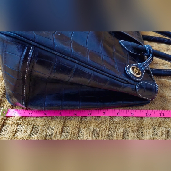 Dooney & Bourke Black Crocodile-Embossed Satchel - Picture 11 of 15